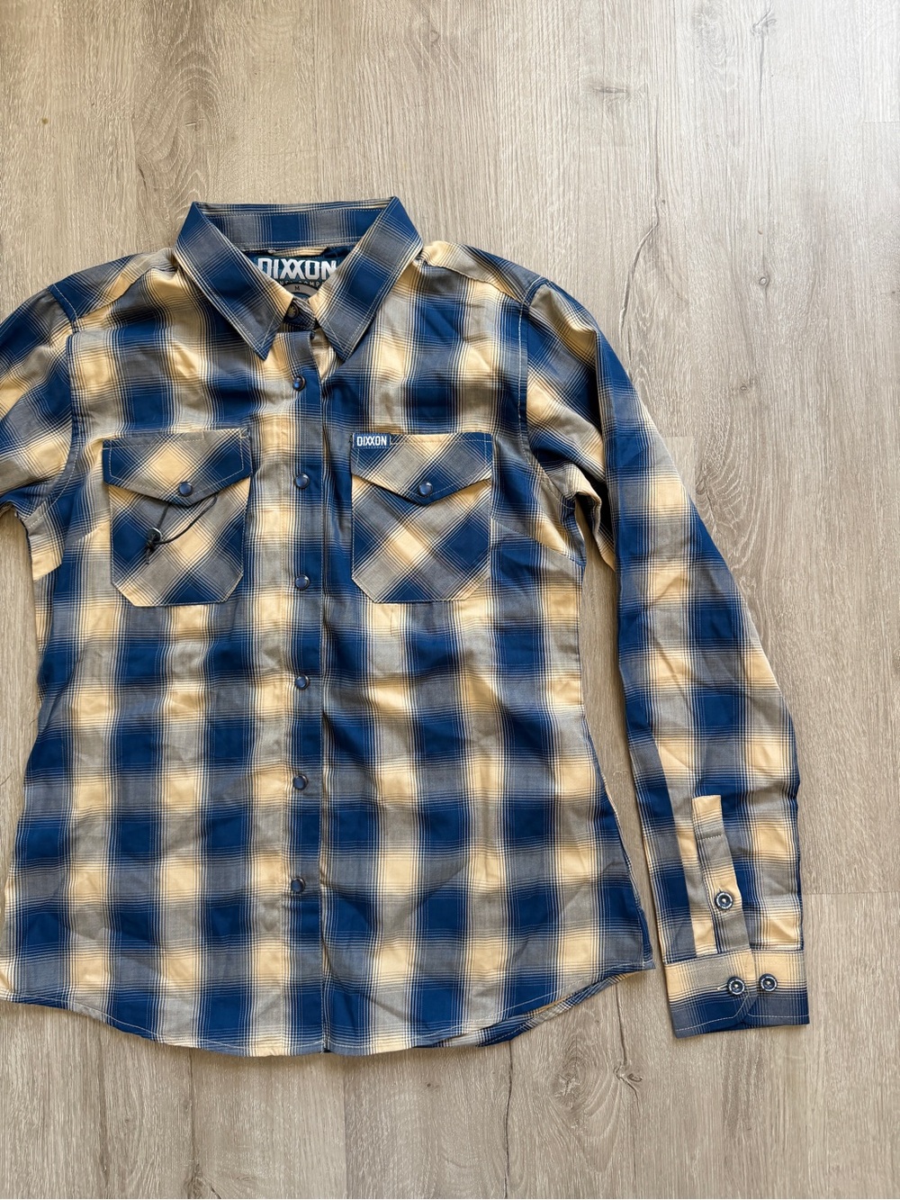 Dixxon Shirt Womens Medium Blue Plaid The Deuce Bamboo Blend‎